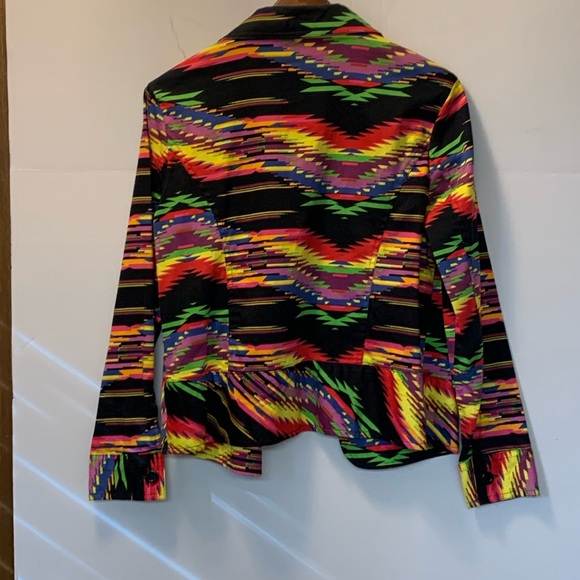 Erin London Jacket Full Zip Size S Bright Vibrant Geometric Pattern - Picture 7 of 9